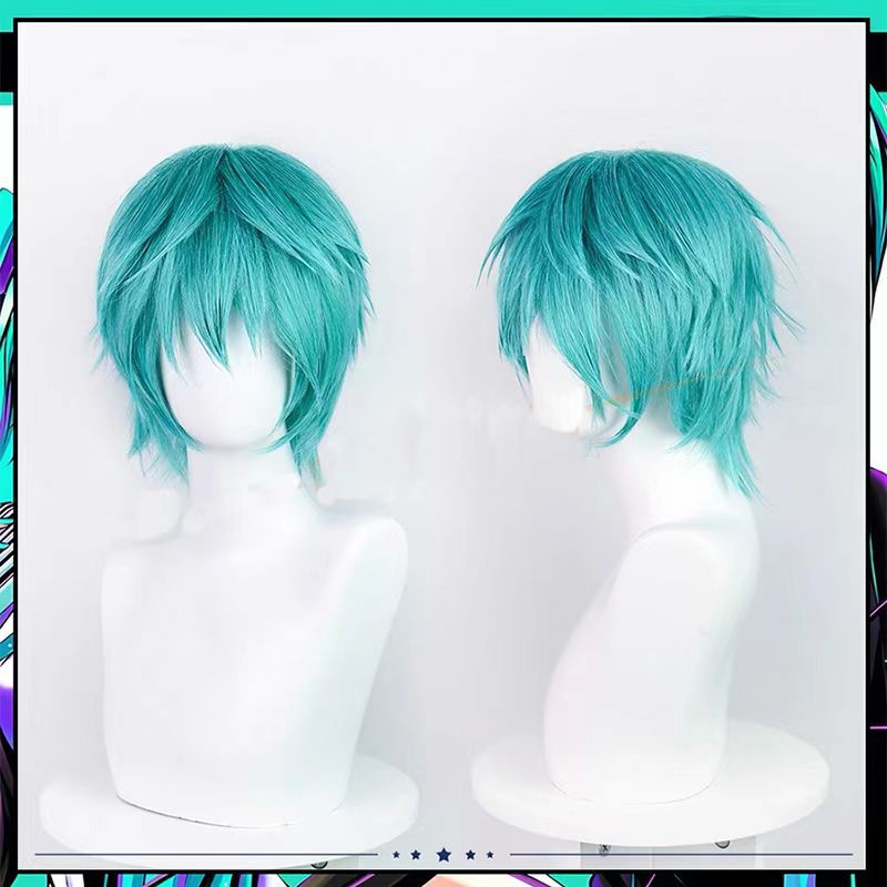 Men's Love War Version Blue Hair Phase One Cos Wig