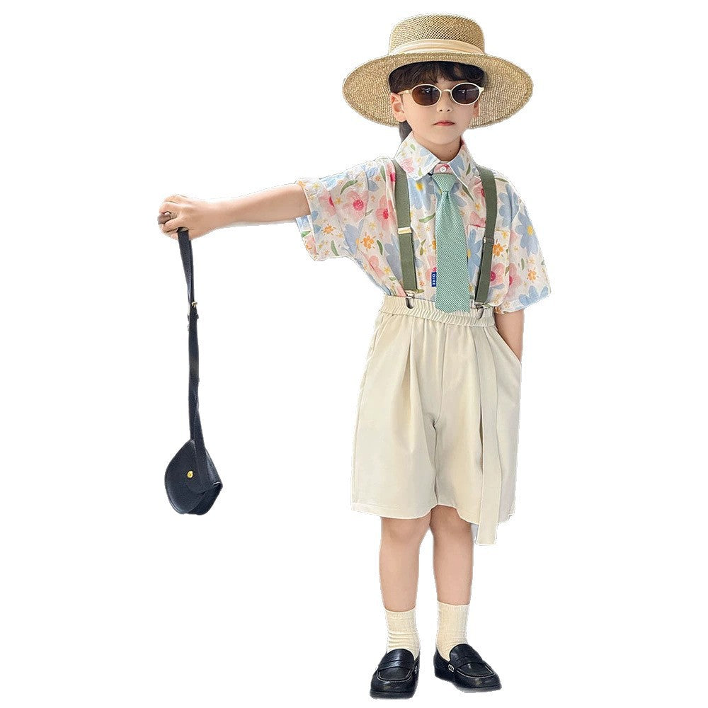Children's Sleeve Western Style Printed Korean Clothing Children's Shirt