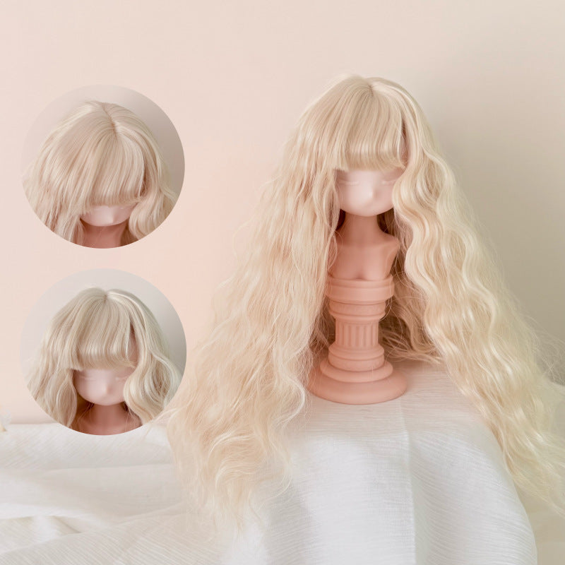Silk Props With Bangs Small Curls Hair Cos Wig