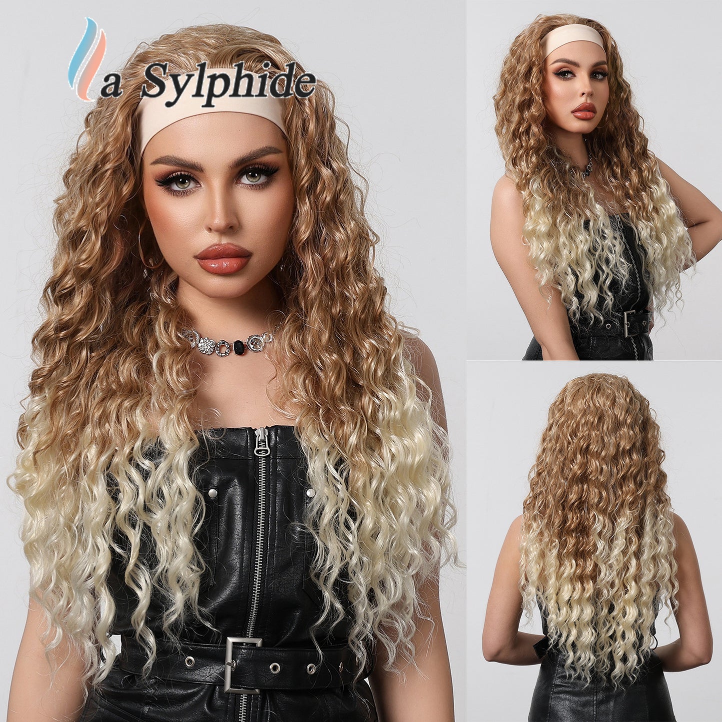 Hair Band Female Black Small Curly Brown Straight Mechanism Wig Long Curls
