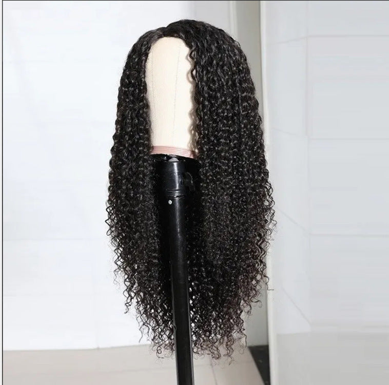 Twist Chopsticks Black Rose Net Split African Head Wig Long Curls
