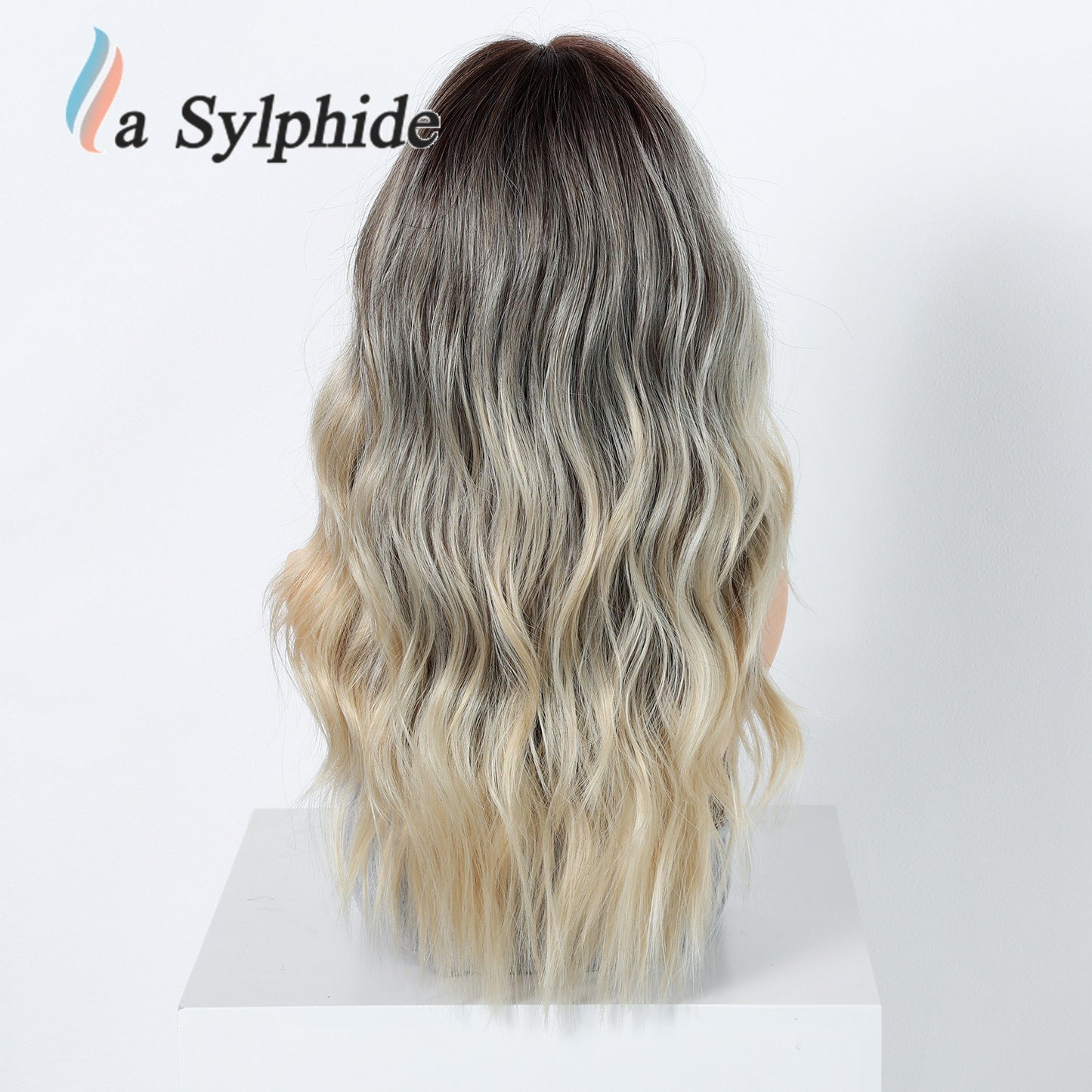 Women's Foreign Head Dyed Golden Chemical Fiber Wig Long Curls