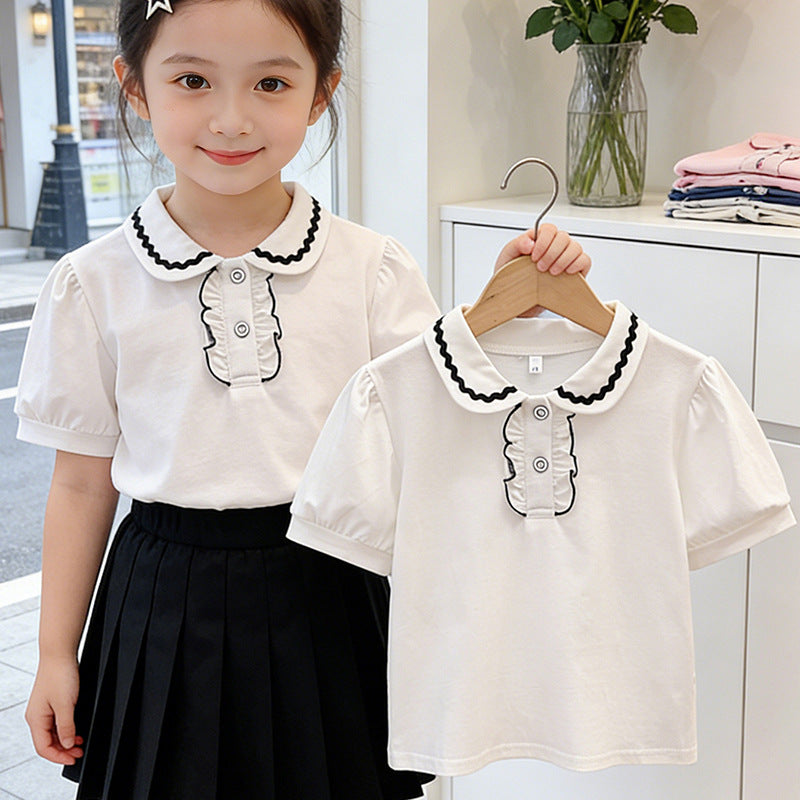 Children's Short-sleeved Summer Thin Polo Collar Top Children's T-shirt