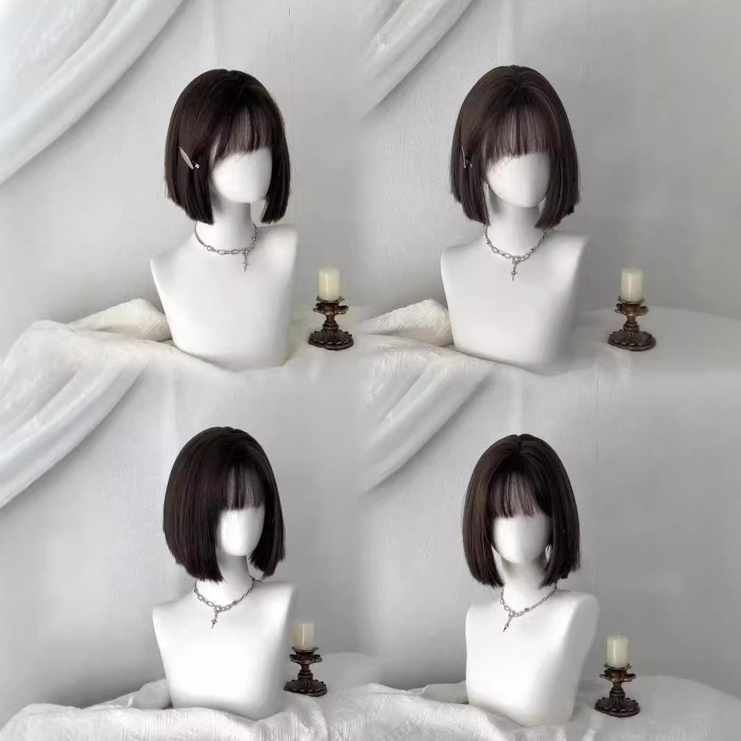 Female Daily Simulation Lolita Princess Sheath Wig Short Straight Hair
