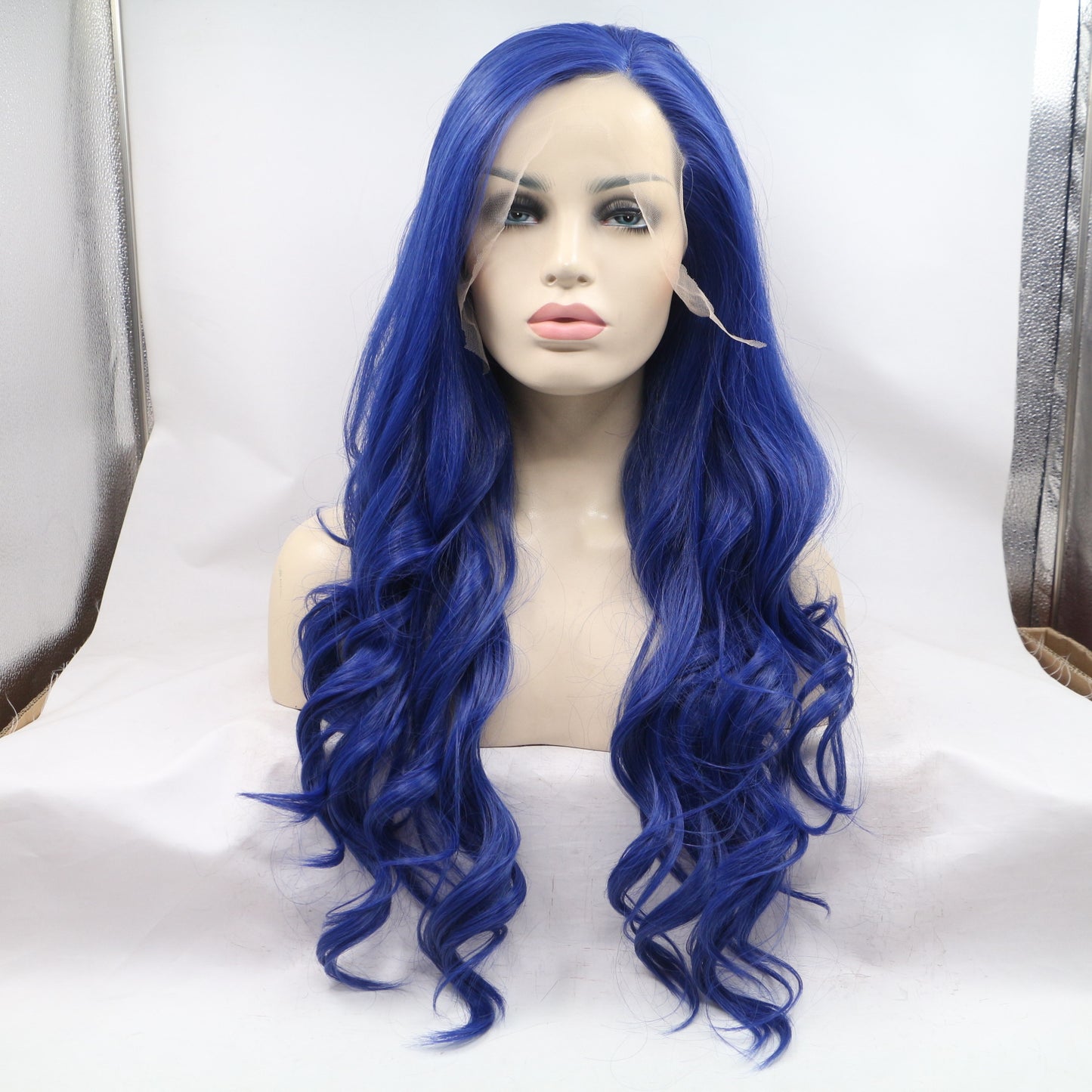 Forehead Lace Curly Hair Chemical Fiber Female Full Top Simulation Wig Long Curls