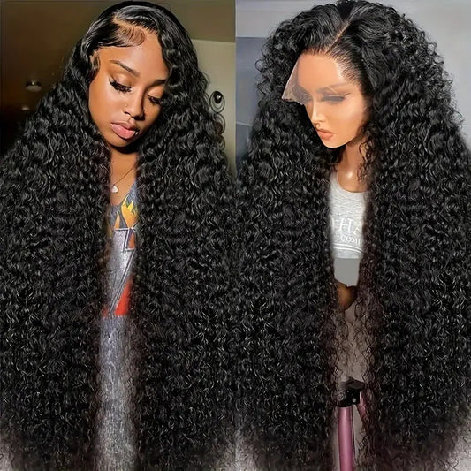 Front Lace Female African Wigs With Small Wig Long Curls