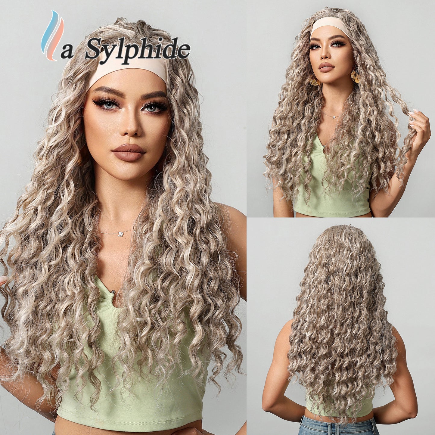African Hair Band Small Volume Wound Tube Afro Curly Head Wig Long Curls