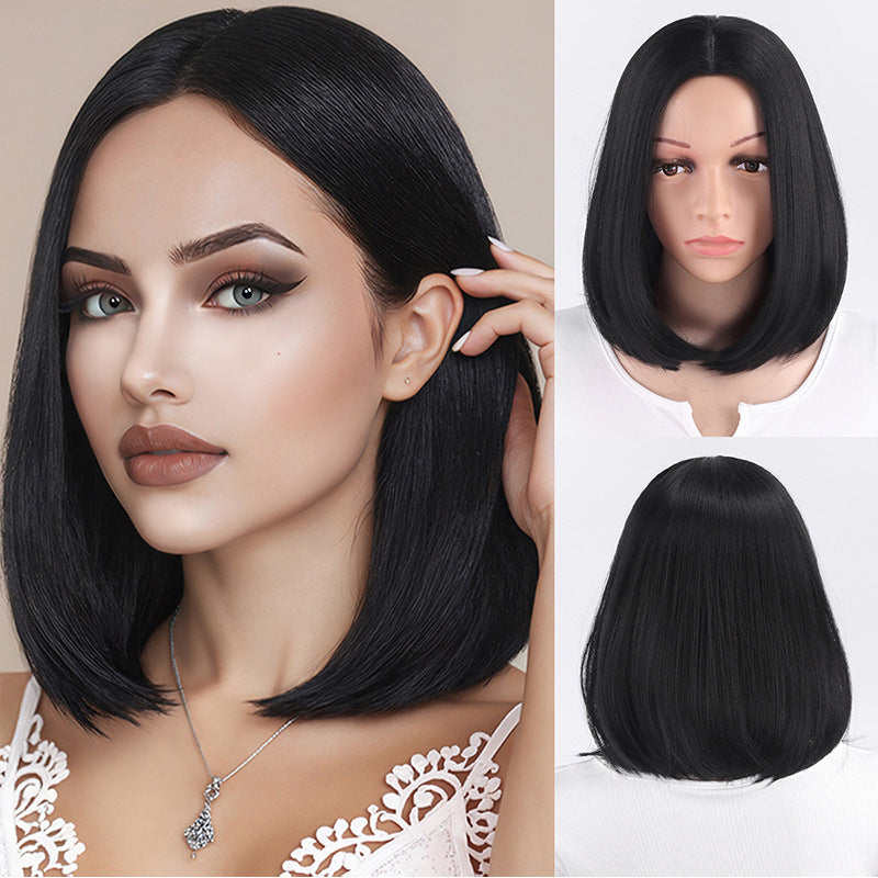 Women's Medium Short Straight Hair Chemical Fiber Cos Wig