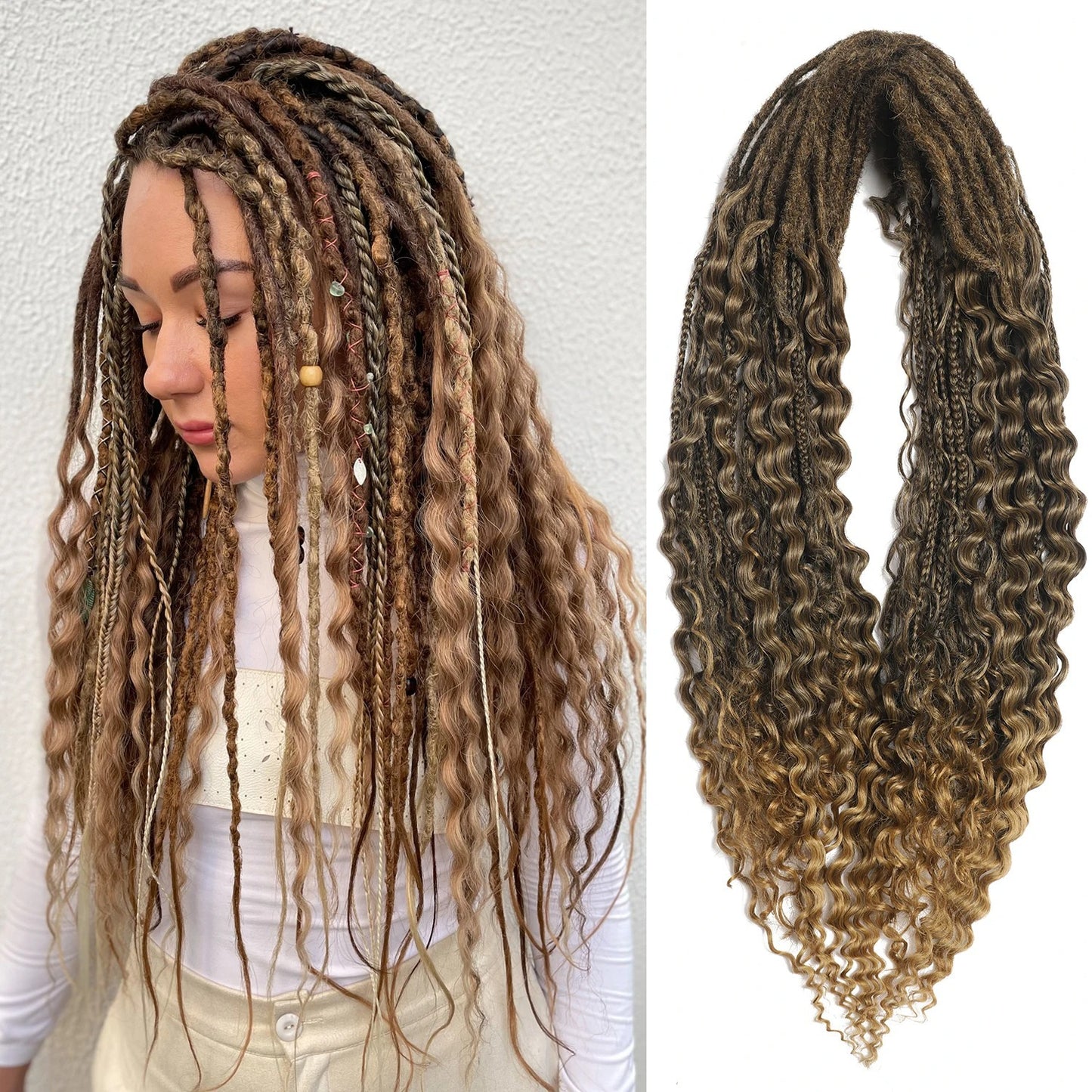 Three-strand Braid Dreadlocks Rolled Tail Exotic Other Wig