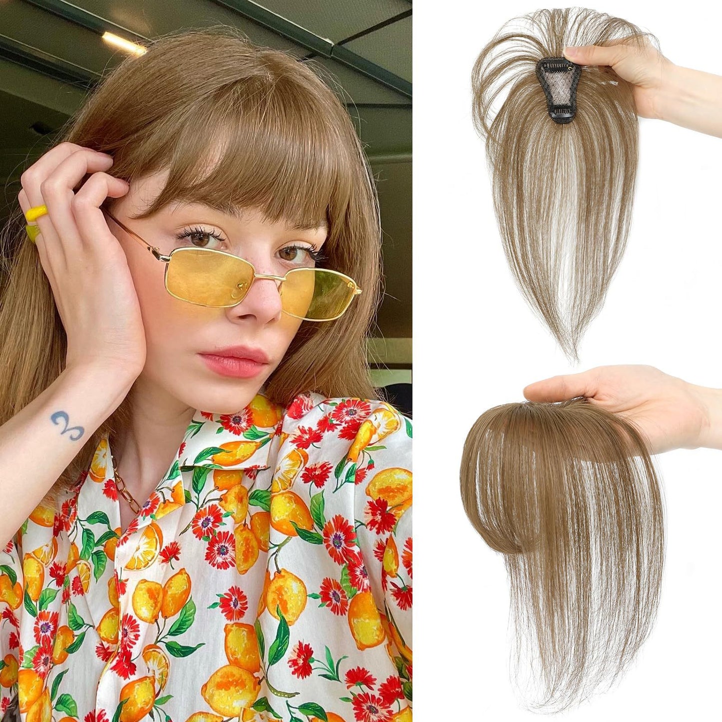 Piece Hand-woven Gaul Human French Seamless Covering Wig