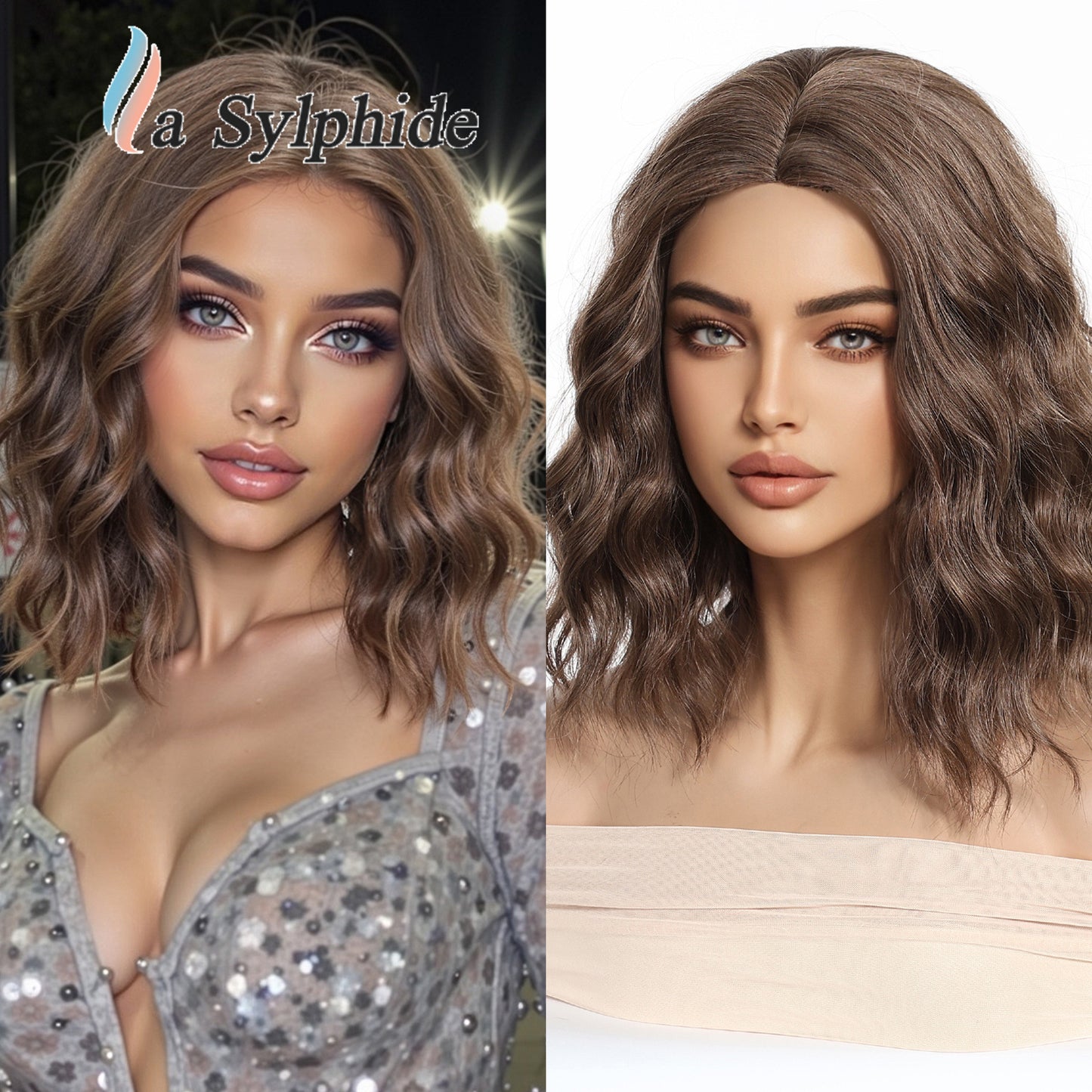 Golden Korean Egg Roll Full Top Wig Short Curly Hair