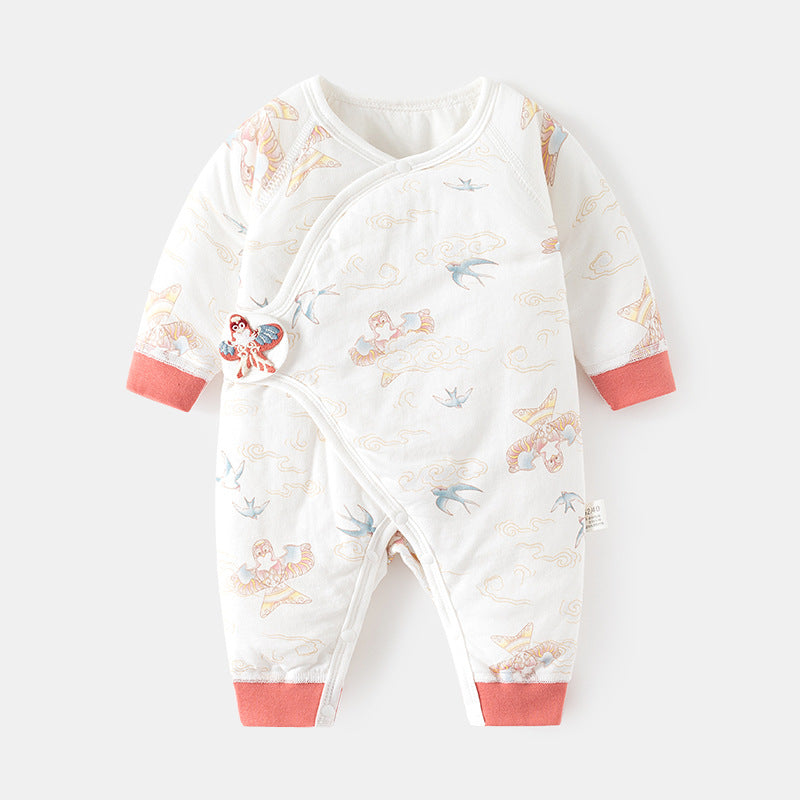 Born Quilted Jumpsuit Thin Cotton Boneless Romper Gown Jumpsuit, Climbing Suit