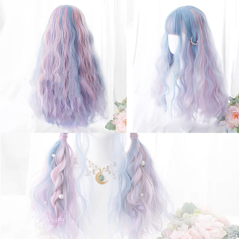 Women's Cover Long Hair Soft Natural Simulation Candy Color Cos Wig