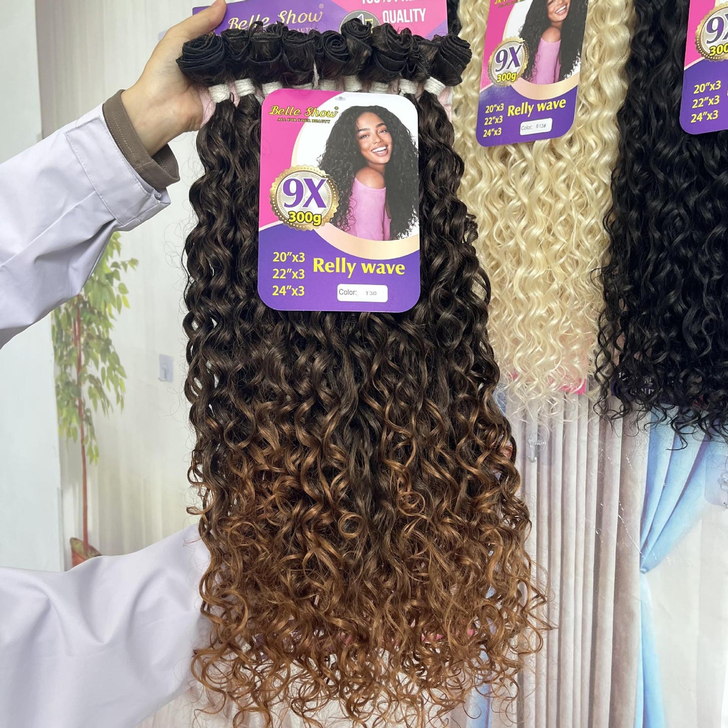 Small Volume Chemical Fiber Curly Weaving Wig Long Curls