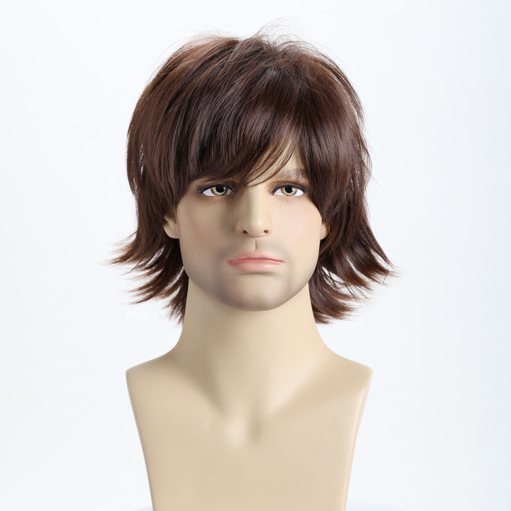 Men's Fashion Personality Synthetic Wigs Fiber Short Men's Wig