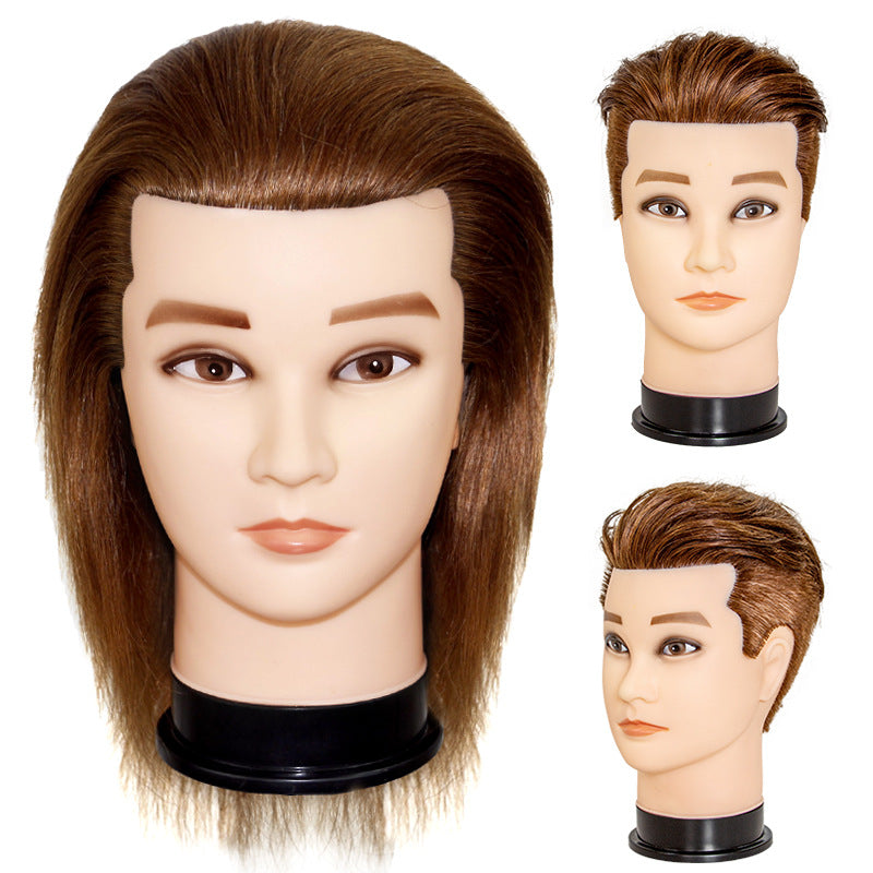 Men's Mannequin Head Real Hair Model Mock Practice Cutting Can Other Wig