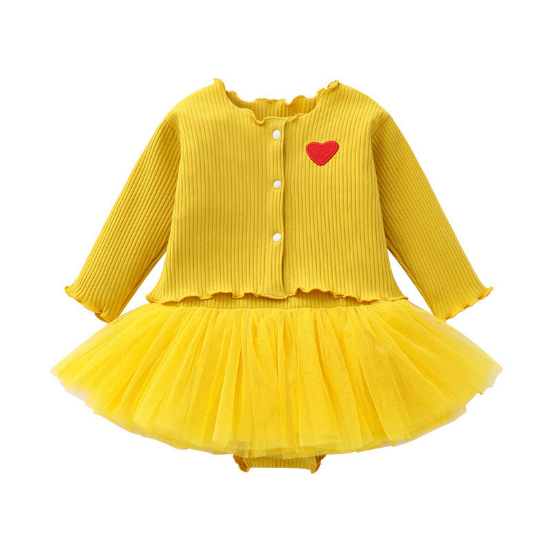 Children's Clothes For Babies Long-sleeved Cardigan Bodysuit Children's Dress