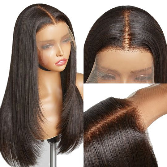 Black Mid-length Hair Chemical Fiber Fashion Long Straight Wig