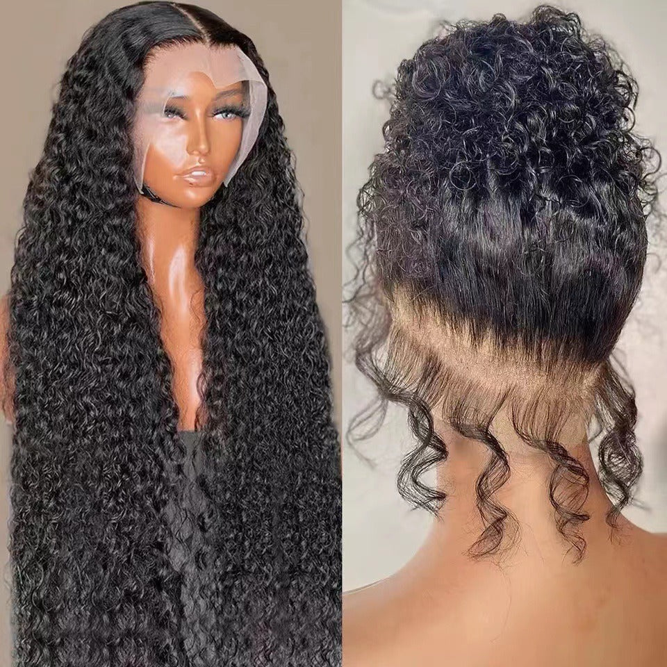 Front Lace Curly African Small Volume Wig Long Curls