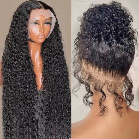Front Lace Curly African Small Volume Wig Long Curls