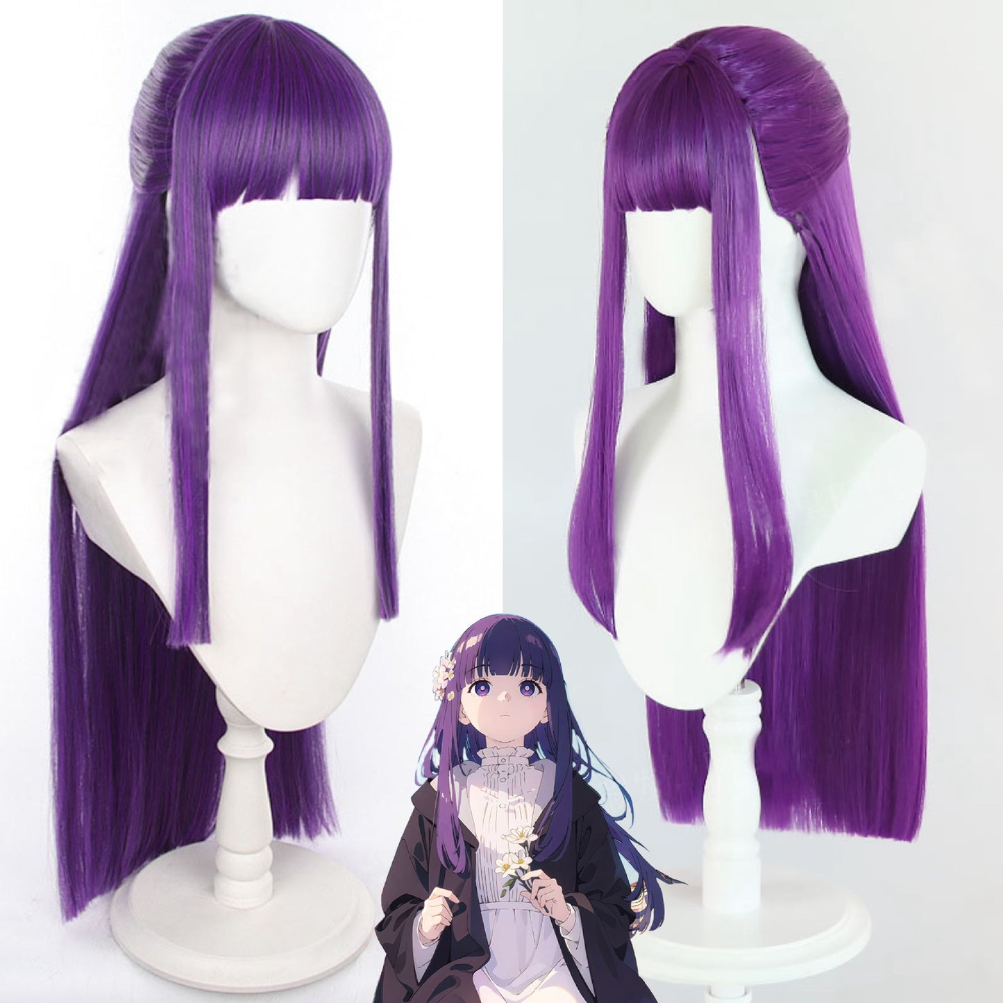 Fu Lillian Buried Purple Long Straight Half Cos Wig