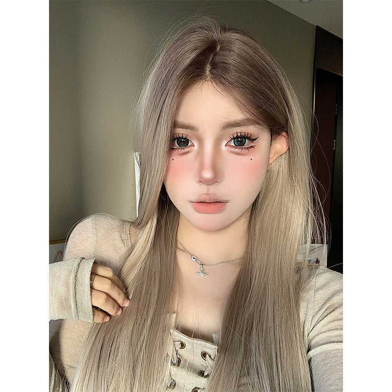 Front Lace Full Hair Type Gradient Black Head Long Straight Wig