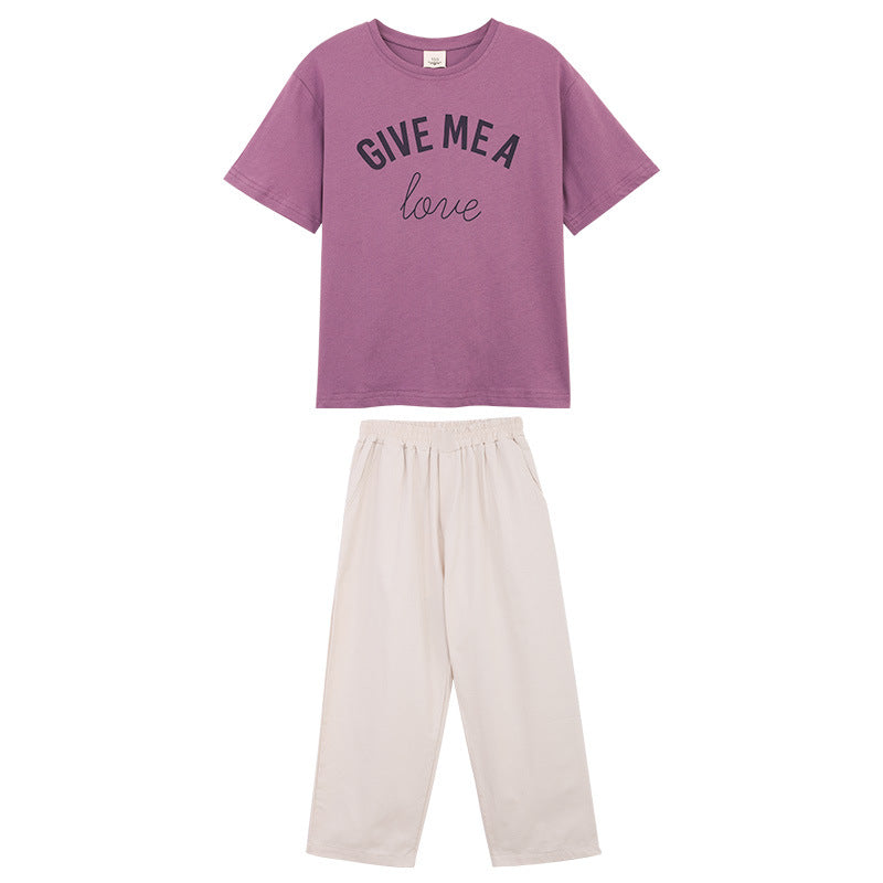 Children's Clothing Summer Pants Korean Style Small Teen Two-piece Casual Children's Suit