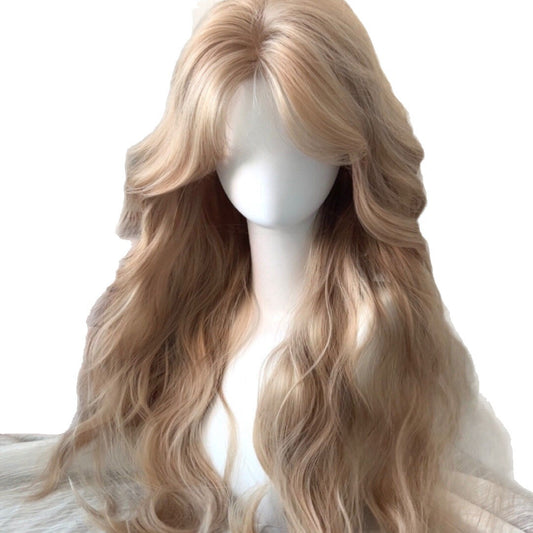 Women's Hair Cream Barbie Golden Wave Artificial Water Ripple Small Full Wig Long Curls