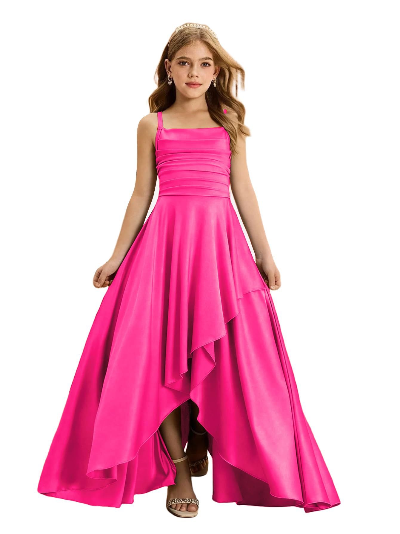 Women's With Pleated Waist Tight Irregular Layered Party Children's Dress