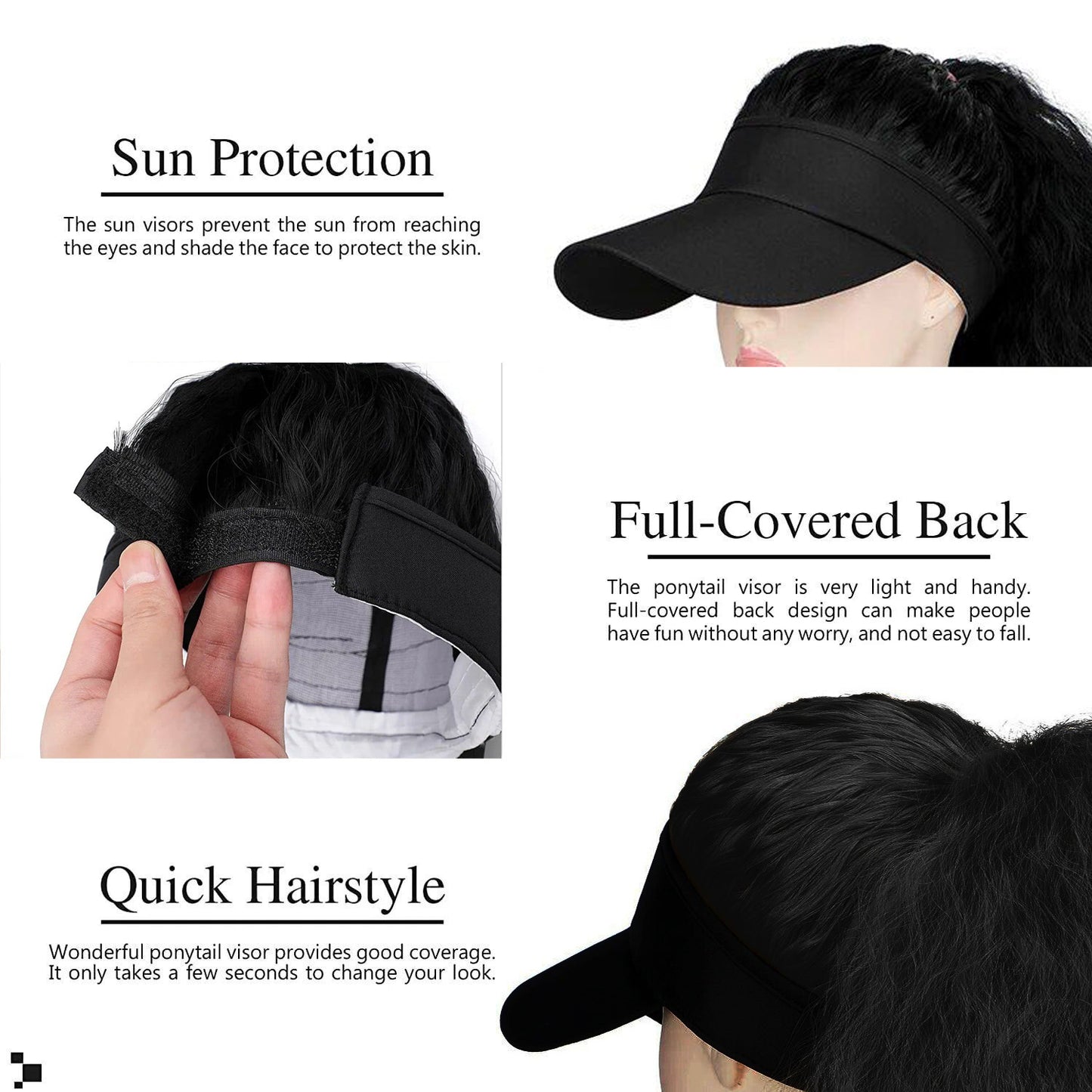One Female Visor Peaked Cap Corn Curler High Ponytail Other Wig