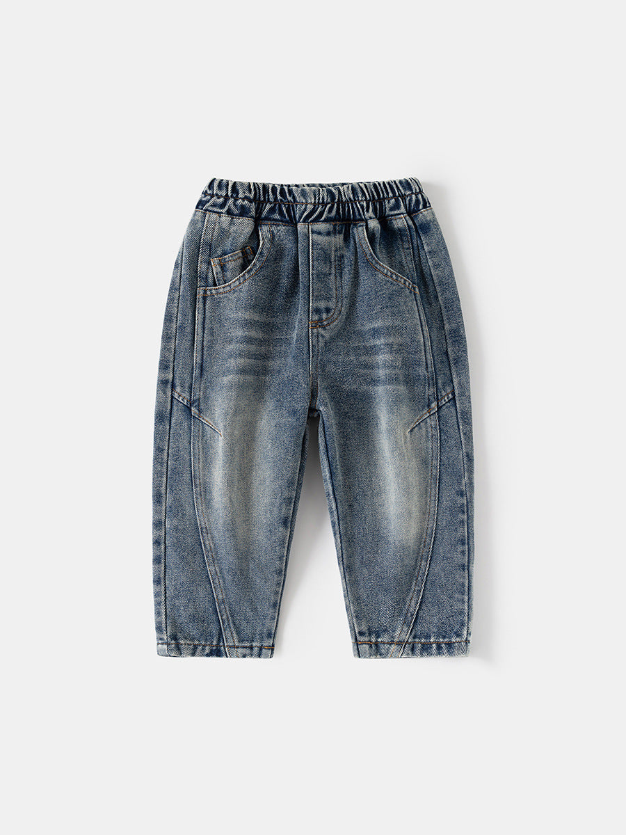 Children's Spring Machete Jeans Washed Denim Loose Korean Children's Pants