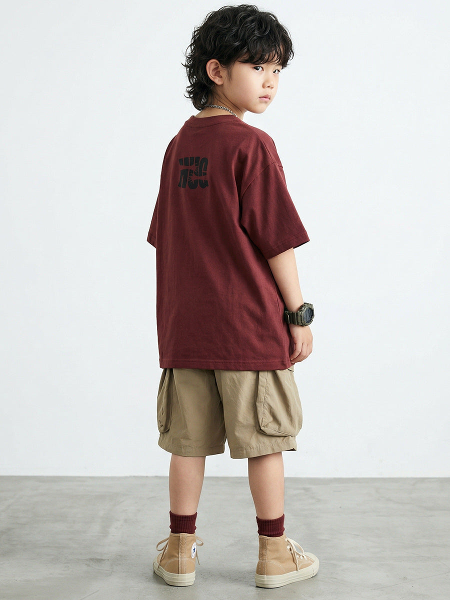 Children's Cotton Summer Teen Boys Tide Clothing Children's T-shirt