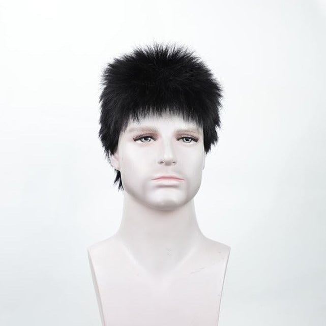 Men's Short Hair Fluffy Burr Multicolor Synthetic Men's Wig