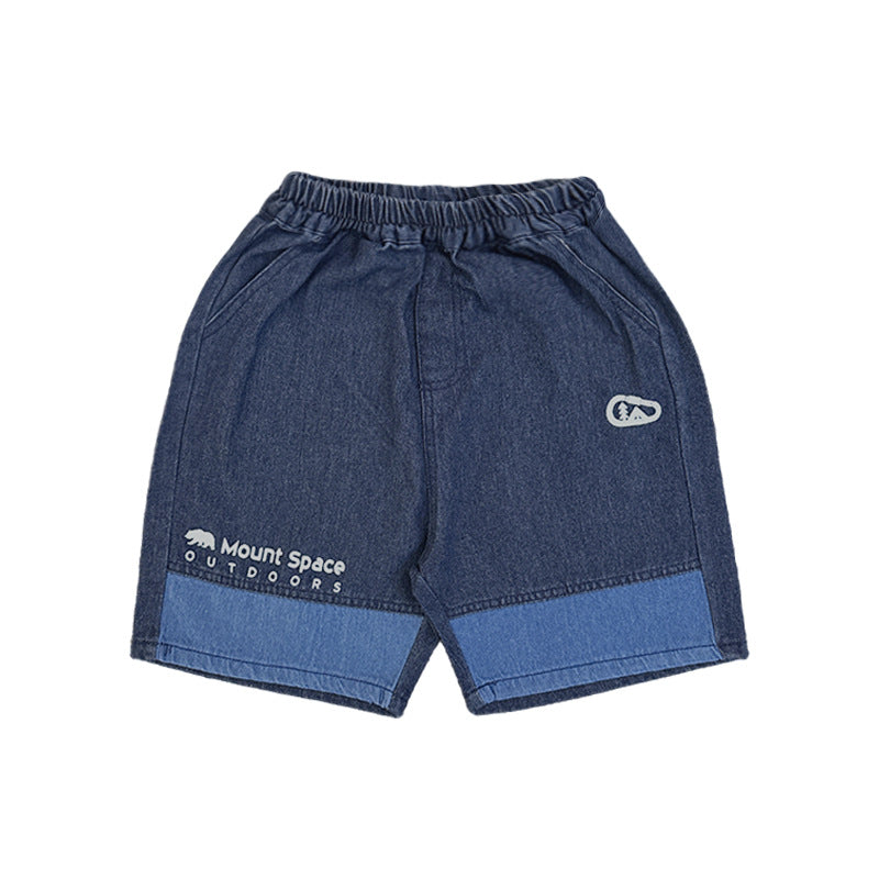 Children's Summer Color Contrast Patchwork Washable Denim Children's Pants