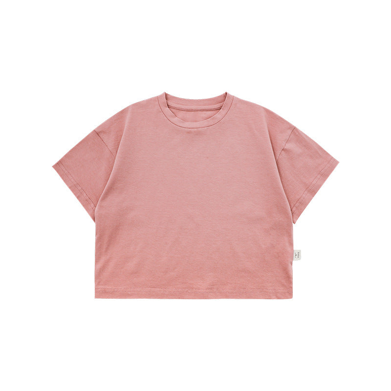 Children's Clothing Solid Color Simple Short-sleeved Leisure Children's T-shirt