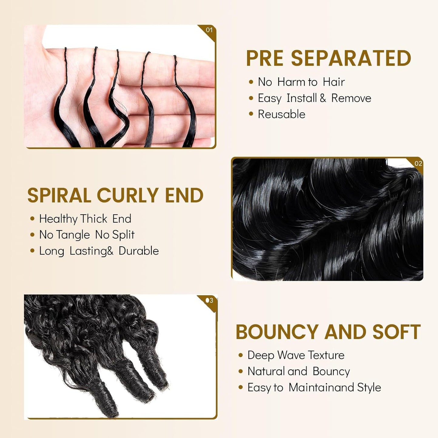 Women's Feather Hair Extension Qu Body Weave Curly Crocheted Protein Silk Other Wig