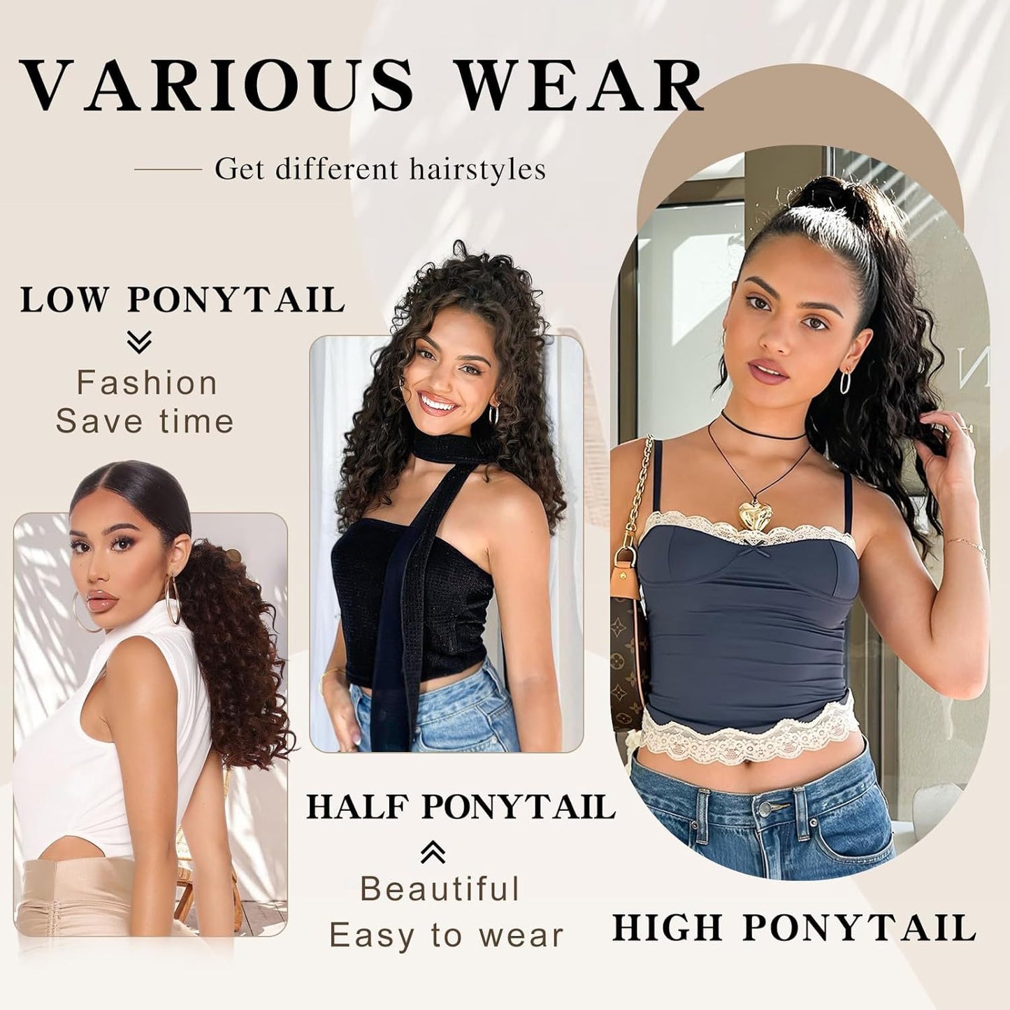 Chemical Fiber Solid Color Two Colors Small Wig Ponytail