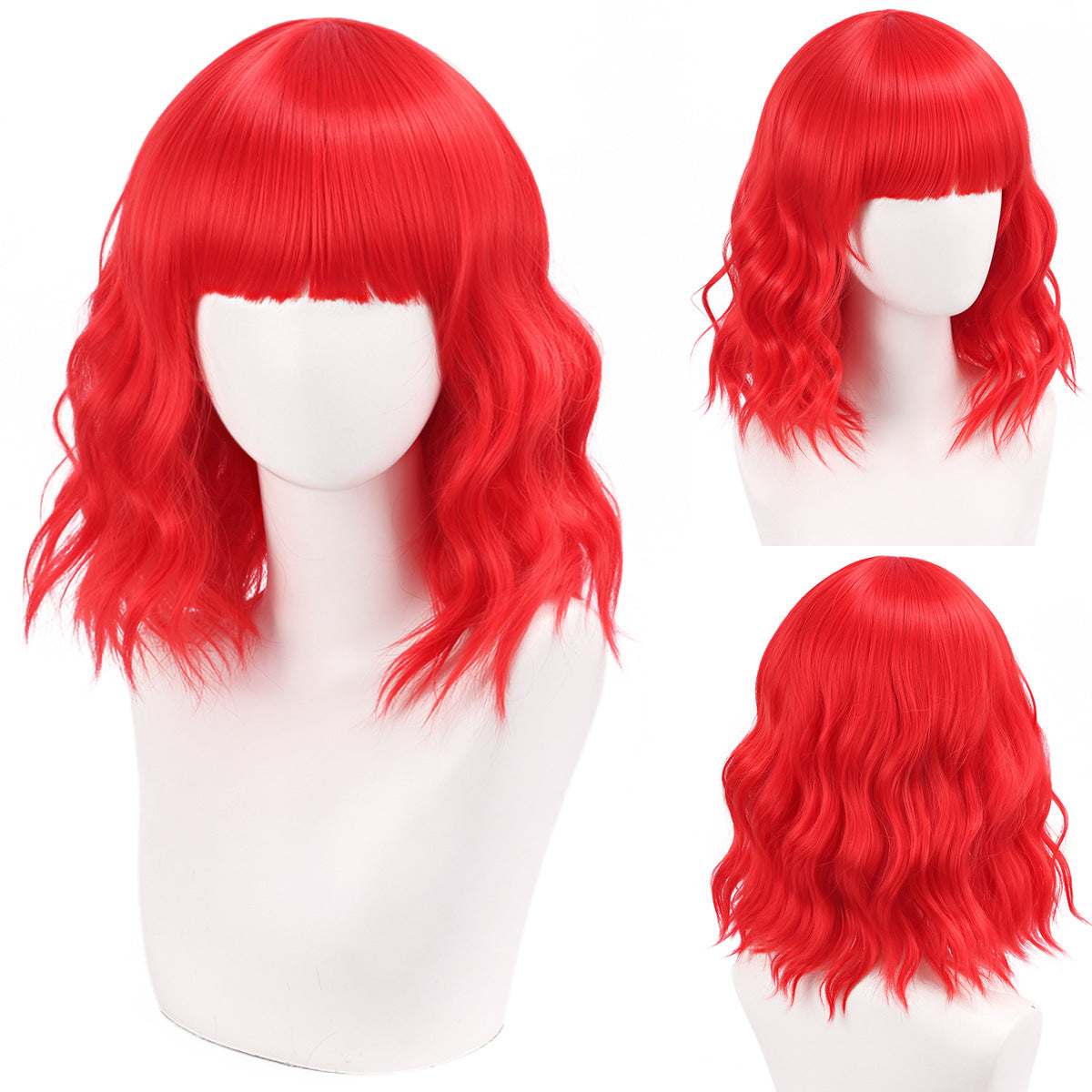 Versatile Comfortable Fringe Festival Water Ripple Wig Short Curly Hair