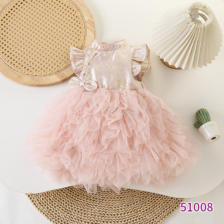 Children's Western Style Sleeveless Vest Sweet Princess Children's Dress