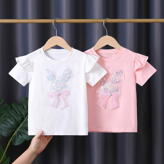 Children's Shirt Thin Pure Cotton Dress Short Sleeve Children's T-shirt