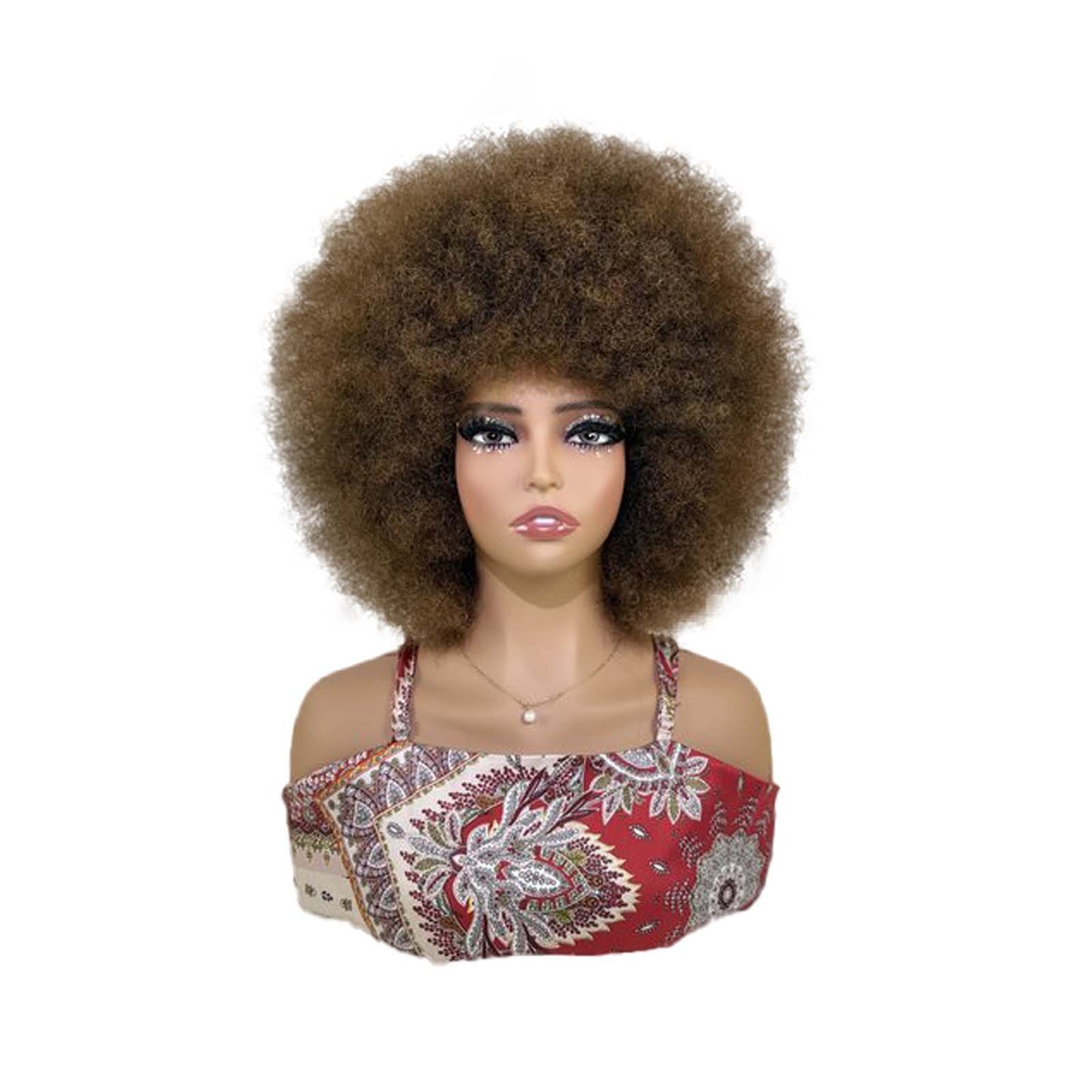 Afro Fiber Head Cover Long Straight African Small Wig Short Curly Hair