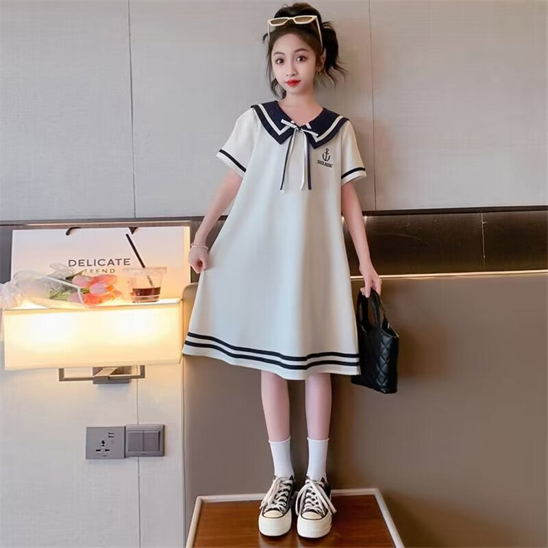 Older Summer Clothes Funky Casual Short Sleeve College Children's Dress