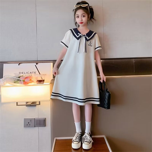 Older Summer Clothes Funky Casual Short Sleeve College Children's Dress