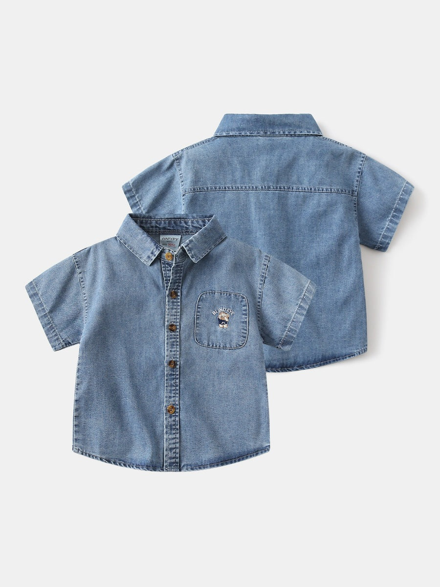 Children's Boy's Cowboy Summer Texture Clothing Handsome Children's Shirt