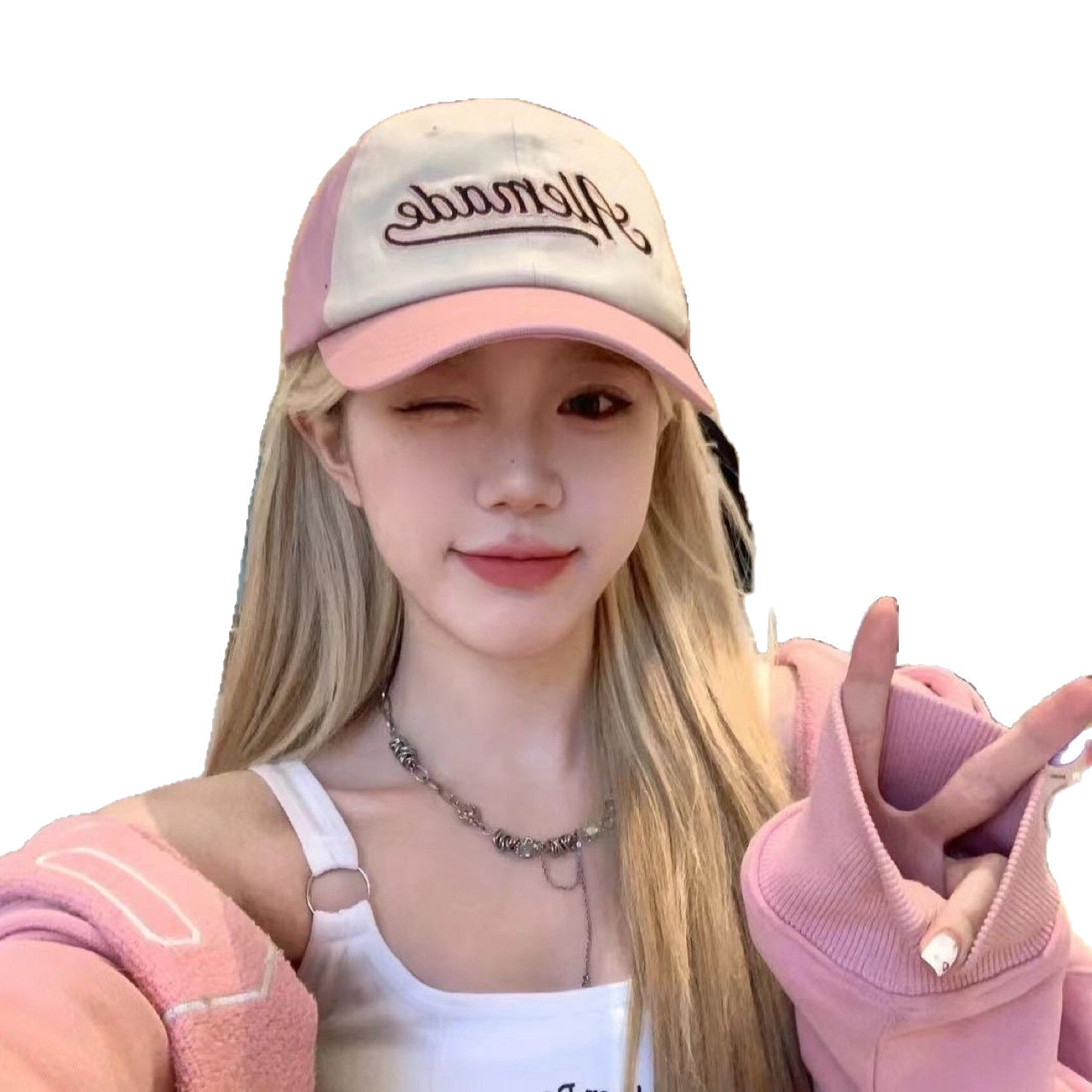 Hat One Hair Baseball Cap Artificial Fashion Natural Long Straight Wig