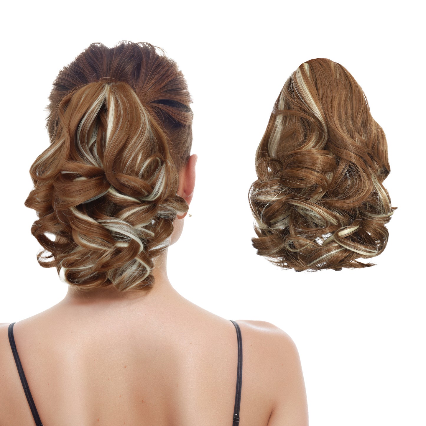 Tiger Mouth Grip Short Big Wave Wig Ponytail