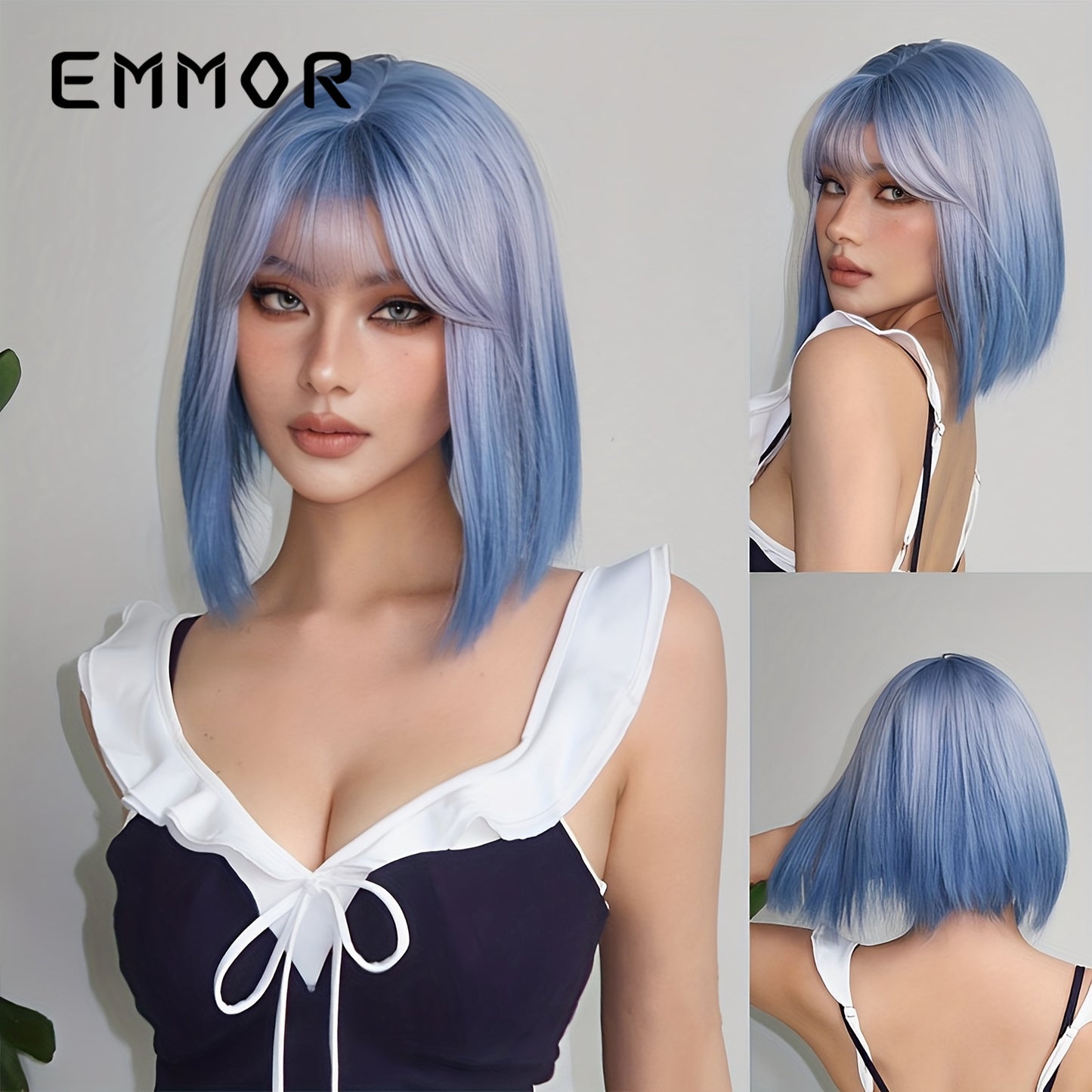 Champagne Brown Younger Fashion Head Natural Wig Short Straight Hair