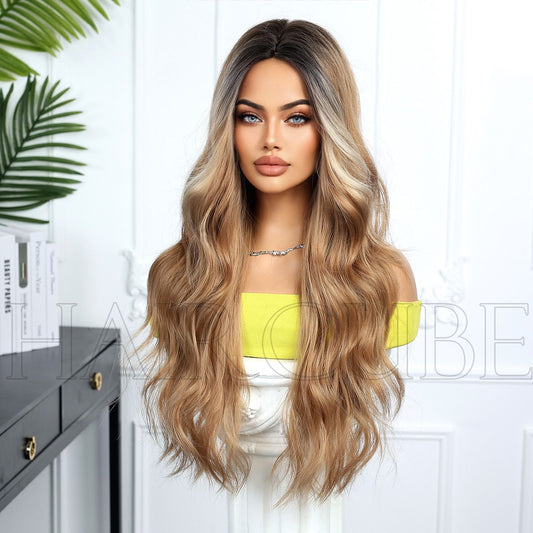 Women's Curly Hair Mechanism Chemical Fiber Head Cover Wig Long Curls