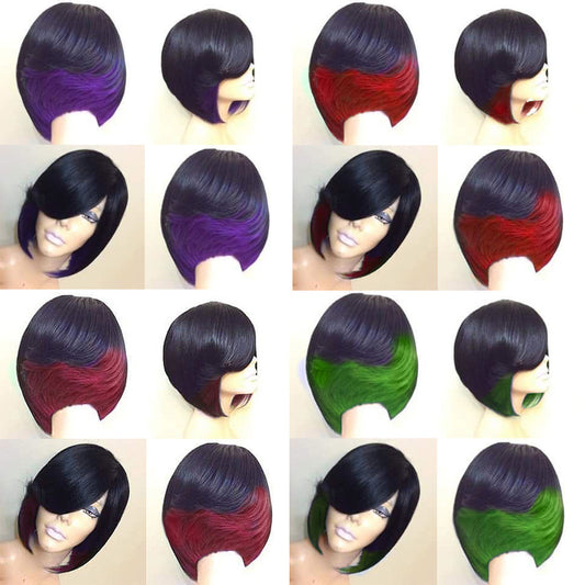 Women's Fashion Realistic Fiber Straight Head Cover Wig Short Curly Hair