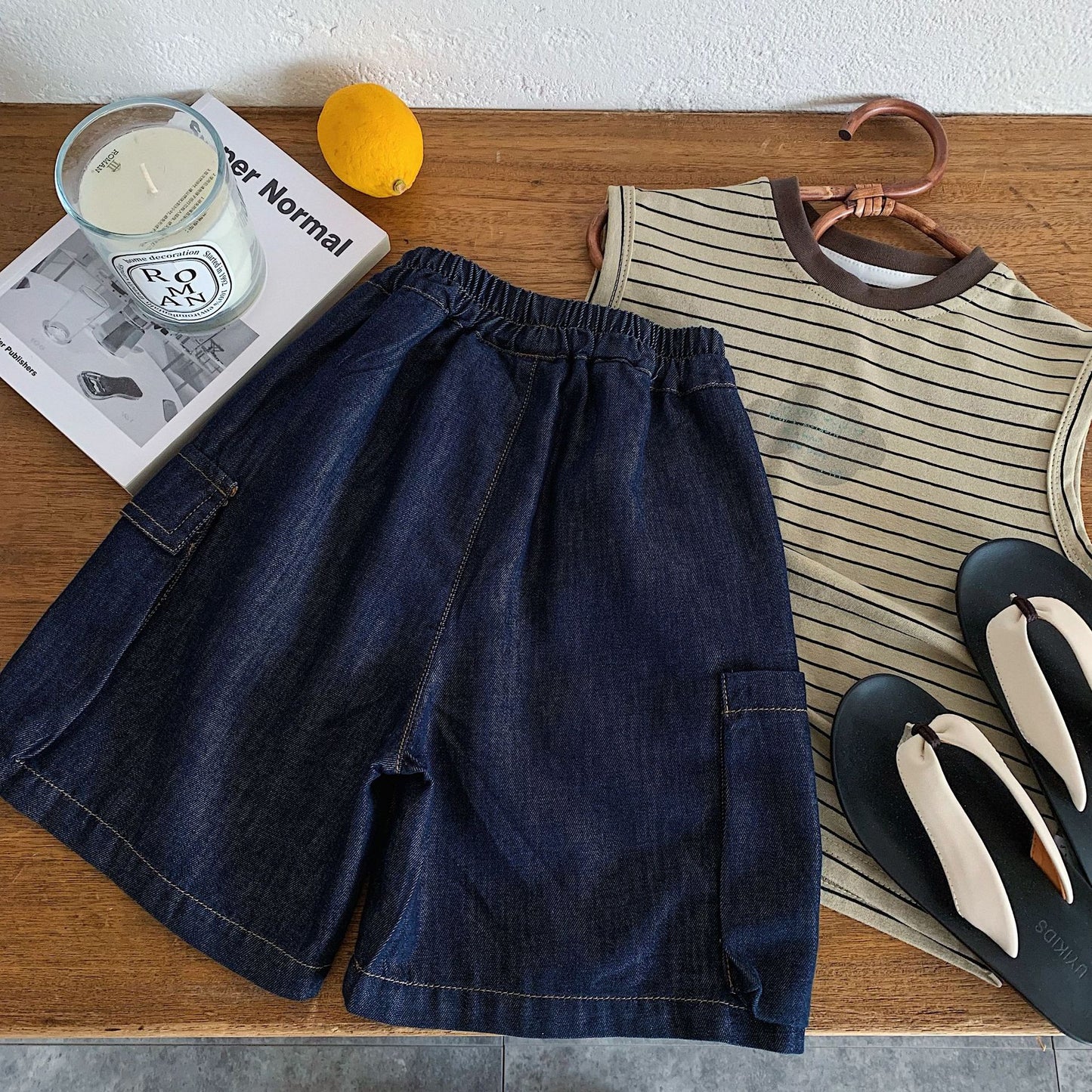 Children's Shorts Summer Pocket Denim Middle Loose Children's Pants